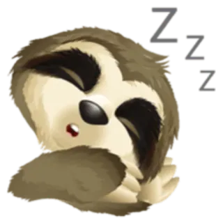 😴 Z Z Z bicho-preguiça, sonolento, animal, fofo, desenho animado, dormindo, zzz whatsapp sticker