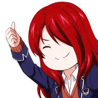 👍 Anime, Charakter, rote Haare, Daumen hoch telegram sticker
