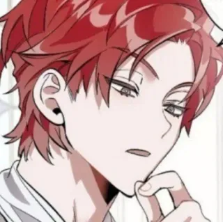 🥀 anime, personaje, pelo rojo, masculino, dibujos animados telegram sticker