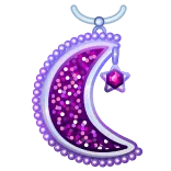 🌙 crescent moon, pendant, jewelry, purple, sparkle, magical, star, accessory telegram sticker