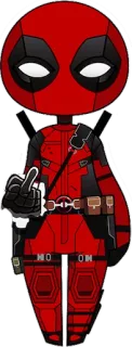 👆 Deadpool Deadpool, Marvel, Superhero, Comics, Middle Finger, Offensive telegram sticker