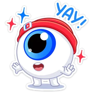 ⭐ YAY! Мультфильм, Глаз, Праздник, Позитив, Ура, Радостный telegram sticker