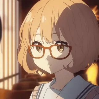 🍧 anime, girl, glasses, character, illustration whatsapp sticker