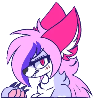 😡 Anime, Cartoon, Süß, Rosa, Tier, Fuchs telegram sticker