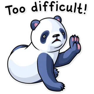 ✋ Too difficult! Панда, Сложный, Милый, Мультфильм, Выражение, Сложный, Неудача telegram sticker