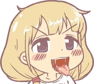 😛 うへへ anime girl, drooling, funny, cute, meme telegram sticker