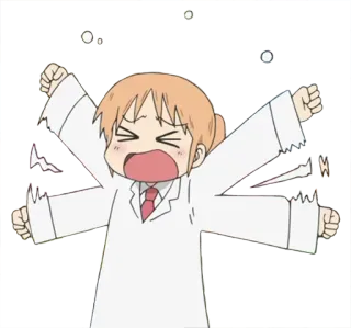 😣 Hakase Shinonome Nichijou anime, animado/a, cientista, menina, Nichijou telegram sticker