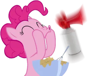📢 Pinkie Pie My Little Pony My Little Pony, Pinkie Pie, cartoon, fan art, eating, food telegram sticker