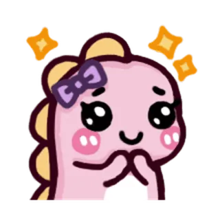 🖤 dinosaurier, süß, cartoon, rosa, entzückend, kawaii whatsapp sticker