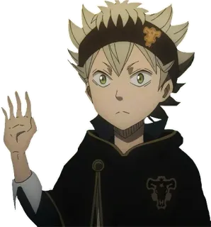 👋 Asta Black Clover 애니메이션, 아스타, 블랙 클로버, 캐릭터, 마법, 소년 telegram sticker