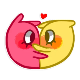 😘 кавай, мультфильм, любовь, сердце, птицы, милый, поцелуй telegram sticker