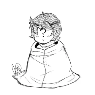 🤧 cartoon, personage, vraagteken, schets, tekening, schattig telegram sticker