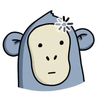 🤯 aap, dier, sticker, cartoon, schattig telegram sticker