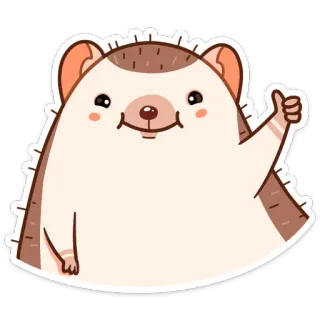 👍 hedgehog, animal, cute, thumbs up, sticker telegram sticker