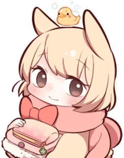 ♻ 귀여운, 애니메이션, 카와이, 만화, 오리, 캐릭터, 디지털 아트 telegram sticker