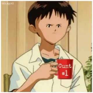 ☕ Cunt #1 ofensif, anime, mug, minuman telegram sticker