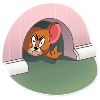 🖕 Jerry mouse, cartoon, angry, middle finger, offensive telegram sticker