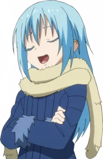😏 Rimuru Tempest That Time I Got Reincarnated as a Slime Anime, Slime, Isekai, Fofo telegram sticker