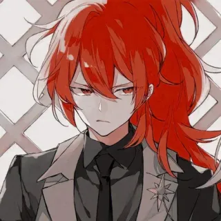 😐 Diluc Genshin Impact anime, genshin impact, diluc, red hair, anime boy, video game character whatsapp sticker