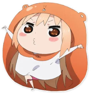 😙 Аниме, Милый, Девушка, Персонаж, Иллюстрация, Наклейка telegram sticker