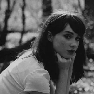 🖤 woman, portrait, black and white, brunette, girl, female telegram sticker
