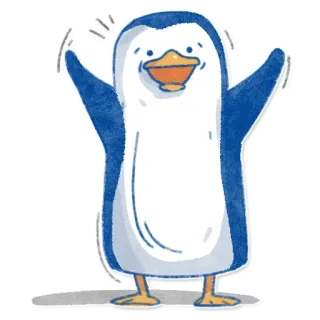 👋 pinguino, animale, cartone animato, carino, illustrazione, felice, adesivo telegram sticker
