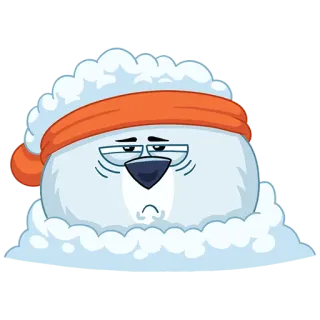 🤨 ours polaire, dessin animé, endormi, mignon, autocollant telegram sticker