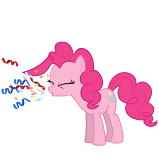 😪 Pinkie Pie My Little Pony пони, мультфильм, вечеринка, конфетти telegram sticker