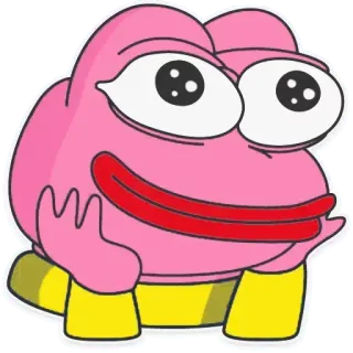 😍 sticker, pink frog, cartoon frog, kawaii, cute, cartoon, character telegram sticker