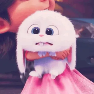 🎟 Snowball The Secret Life of Pets lapin, lapinou, mignon, doux, animal, dessin animé whatsapp sticker