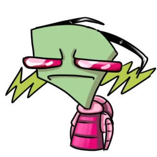 😑 Zim Invader Zim invader zim, cartoon, alien, nickelodeon, character, funny, animation telegram sticker