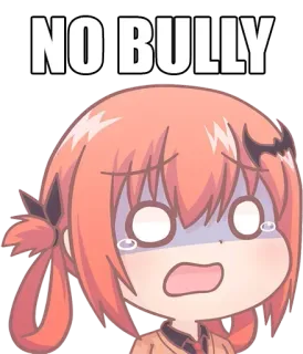 😢 NO BULLY anti pesten, anime, huilen, geen pesten, chibi telegram sticker