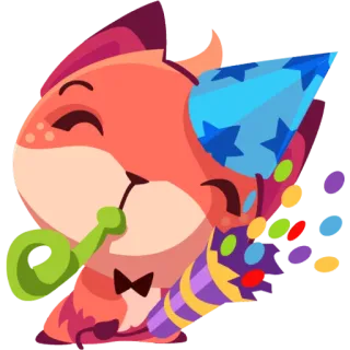 🎉 fox, party, celebration, birthday, animal telegram sticker