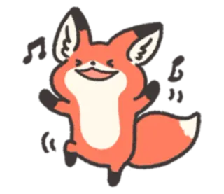 💃 狐狸, 可爱, 卡通, 动物, 贴纸 telegram sticker