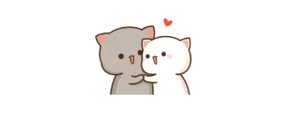 ❤️ 고양이, 만화, 귀여운, 사랑, 하트, 포옹, 동물 telegram sticker