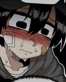 🖤 Cartoon, Anime, Errötend, Verbände, Verschwitzt whatsapp sticker