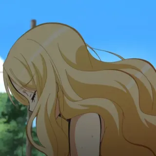 🌙 anime, blond włosy, kobieta, kreskówka telegram sticker