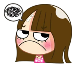 ☹ cartoon, angry, frustrated, upset, emotional, girl whatsapp sticker