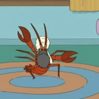 🦞 aragosta, cartoni animati, antropomorfo, animale telegram sticker