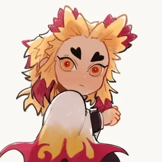 🌟 Rengoku Kyoujurou Demon Slayer anime, demon slayer, rengoku, kyoujurou, chibi telegram sticker
