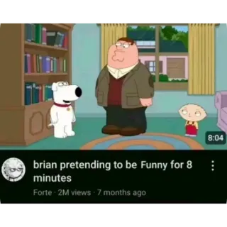 🐶 Peter Griffin, Brian Griffin, Stewie Griffin Family Guy brian pretending to be Funny for 8 minutes whatsapp sticker