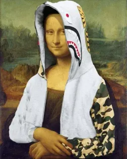 😚 Mona Lisa Mona Lisa, pintura, arte, sudadera con capucha, parodia whatsapp sticker