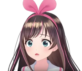 😱 Kizuna AI kizuna ai, youtuber virtuale, anime, vtuber, cartone animato telegram sticker
