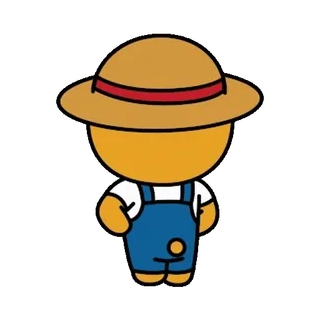 💬 Desenho animado, Fazendeiro, Personagem, Macacão, Chapéu telegram sticker