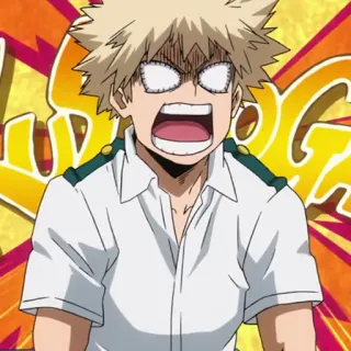 🎒 Bakugo My Hero Academia anime, my hero academia, bakugo, angry, funny, explosion telegram sticker
