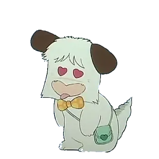 😍 pies, kreskówka, zwierzę, słodki, kawaii telegram sticker