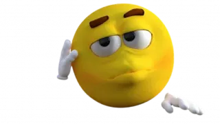 😒 Emoji, Pensando, Preguntando, Duda, Reflexionando, Amarillo, Expresión whatsapp sticker