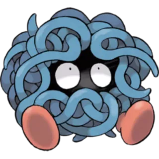 🔵 Tangela Pokemon Tangela, Pokémon, Monstre, Bleu, Dessin animé, Jeu vidéo telegram sticker