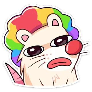 🤡 Ratte, Clown, Regenbogen, süß, Aufkleber, Cartoon whatsapp sticker