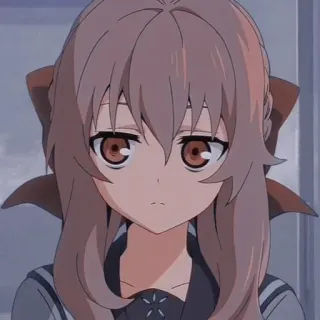 🙁 anime girl, cartoon, portrait, illustration telegram sticker